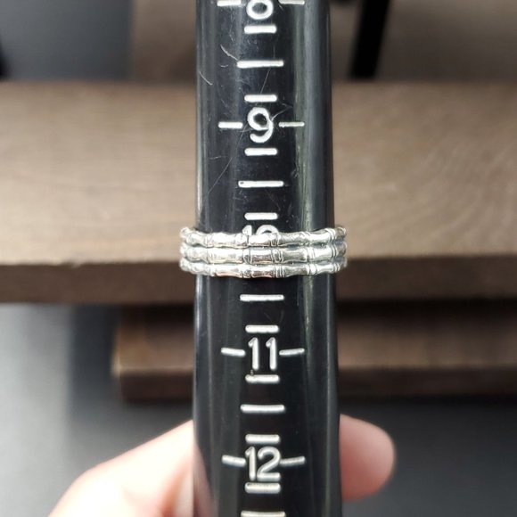 Size 10 Sterling Silver Cool Triple Layered Ring - Picture 4 of 6